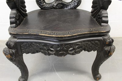 Lot 1280 - Chinese carved wood Dragon chair