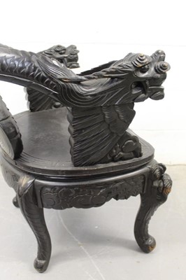 Lot 1280 - Chinese carved wood Dragon chair