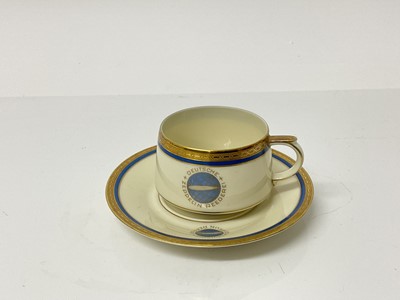 Lot 1020 - Rare Deutsche Zeppelin Reederei cup and saucer, manufactured by H&C