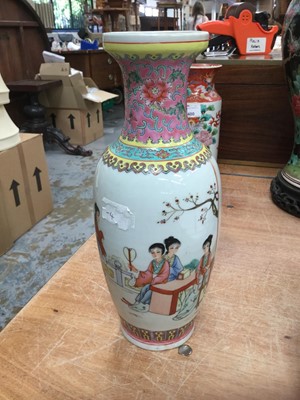 Lot 401 - Modern Chinese vase with figural decoration