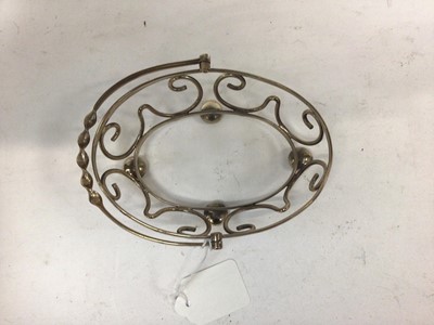Lot 2631 - Silver plated swing handled dish