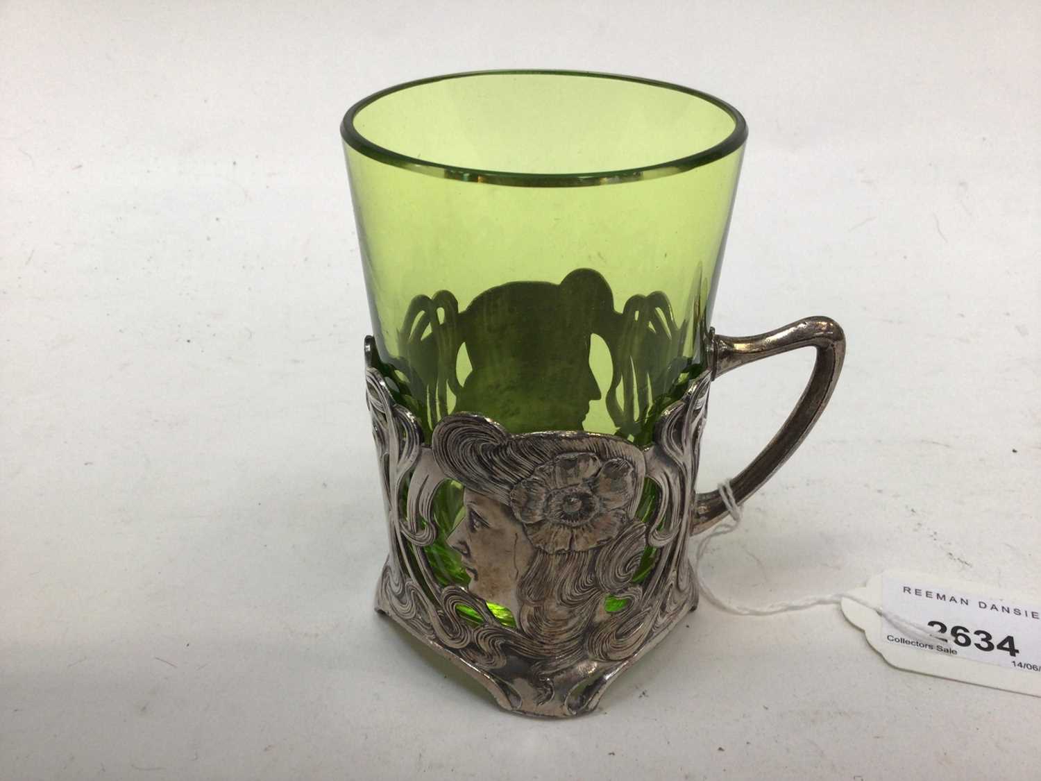 Lot 2634 - WMF cup with green glass liner