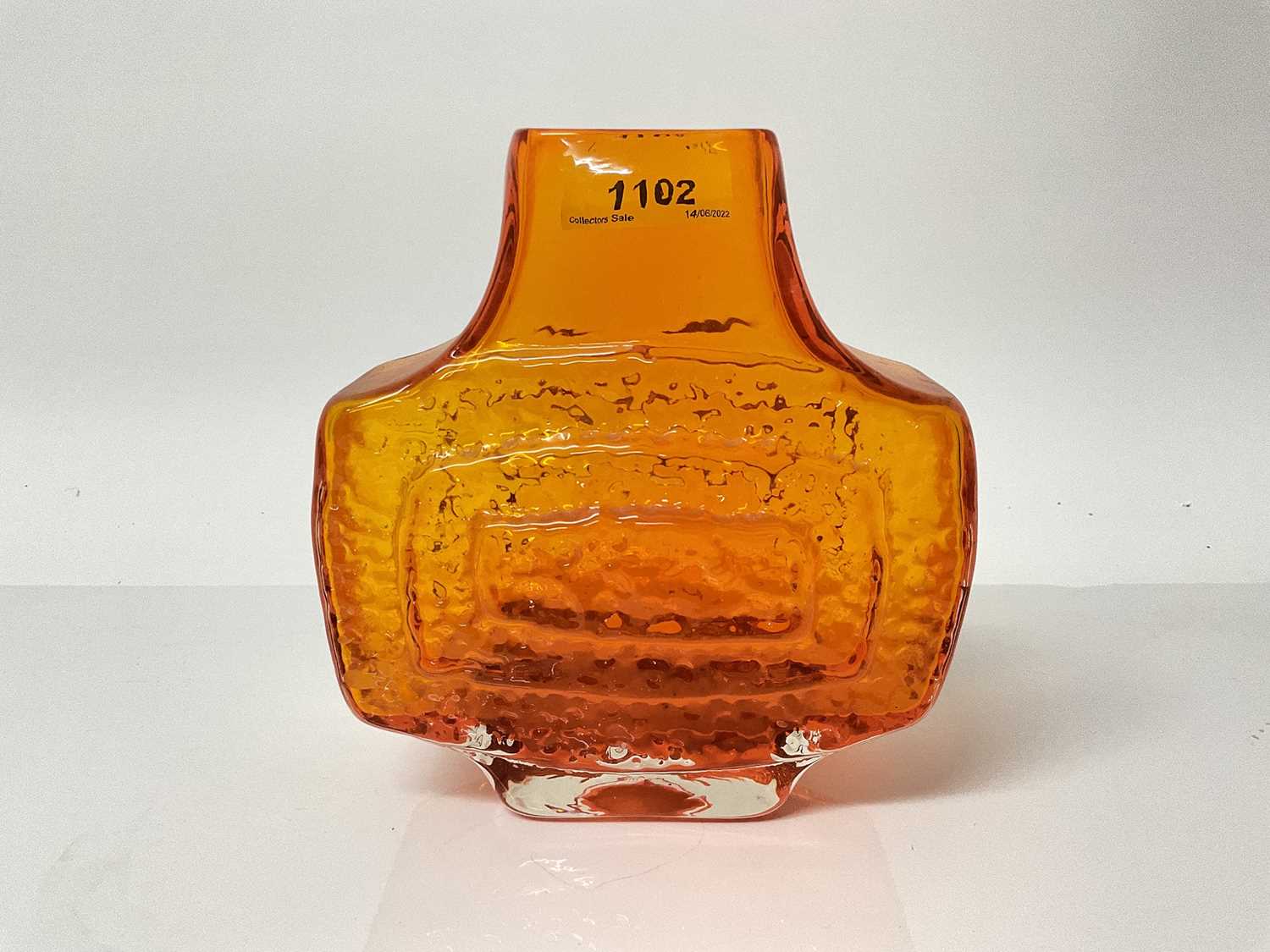 Lot 1102 - Whitefriars Tangerine TV vase, designed by