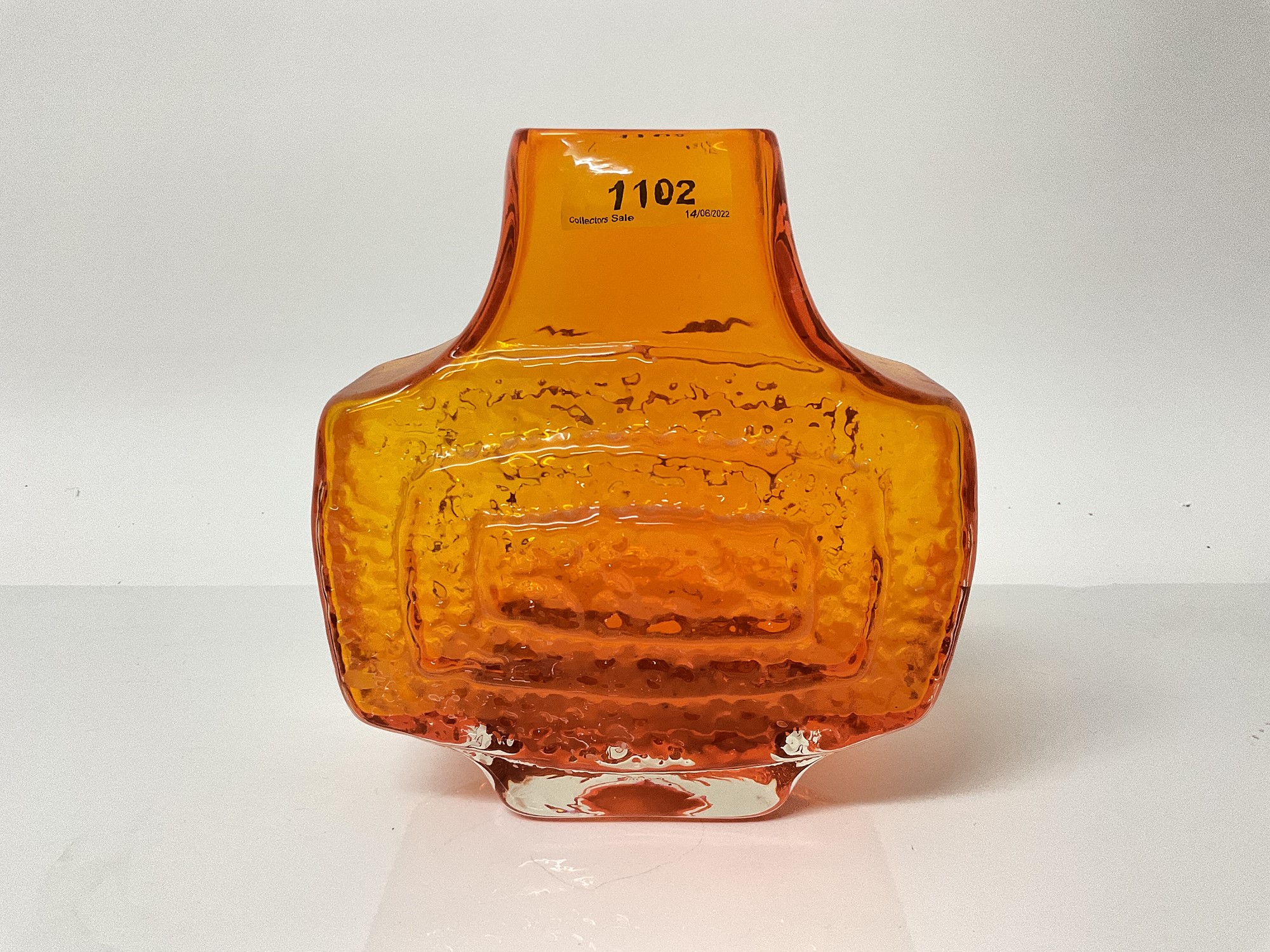 Lot 1102 Whitefriars Tangerine TV vase, designed by