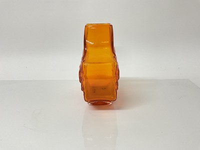 Lot 1102 - Whitefriars Tangerine TV vase, designed by Geoffrey Baxter, 17.5cm high