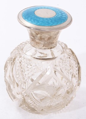 Lot 371 - early George v silver and guilloche enamel scent bottle
