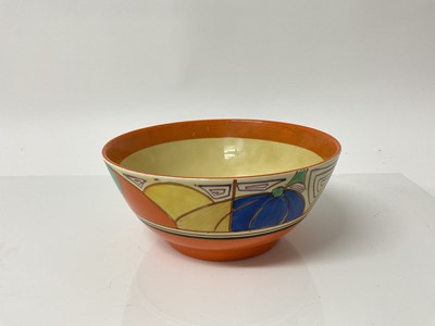 Lot 1104 - Clarice Cliff Fantasque bowl with hand painted decoration, 18.5cm diameter