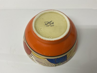 Lot 1104 - Clarice Cliff Fantasque bowl with hand painted decoration, 18.5cm diameter