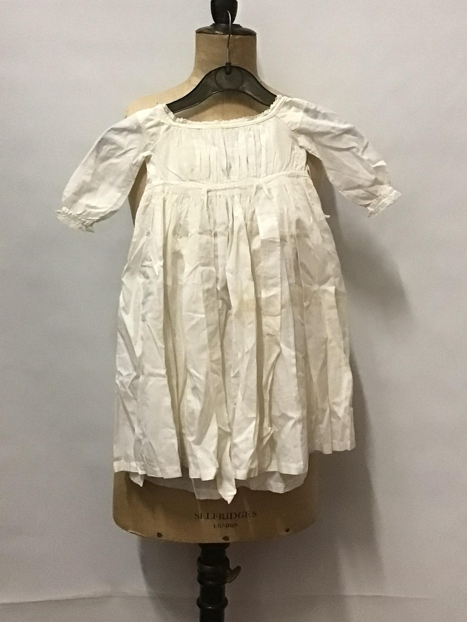 Lot 2092 Babies' silk christening gown with lace