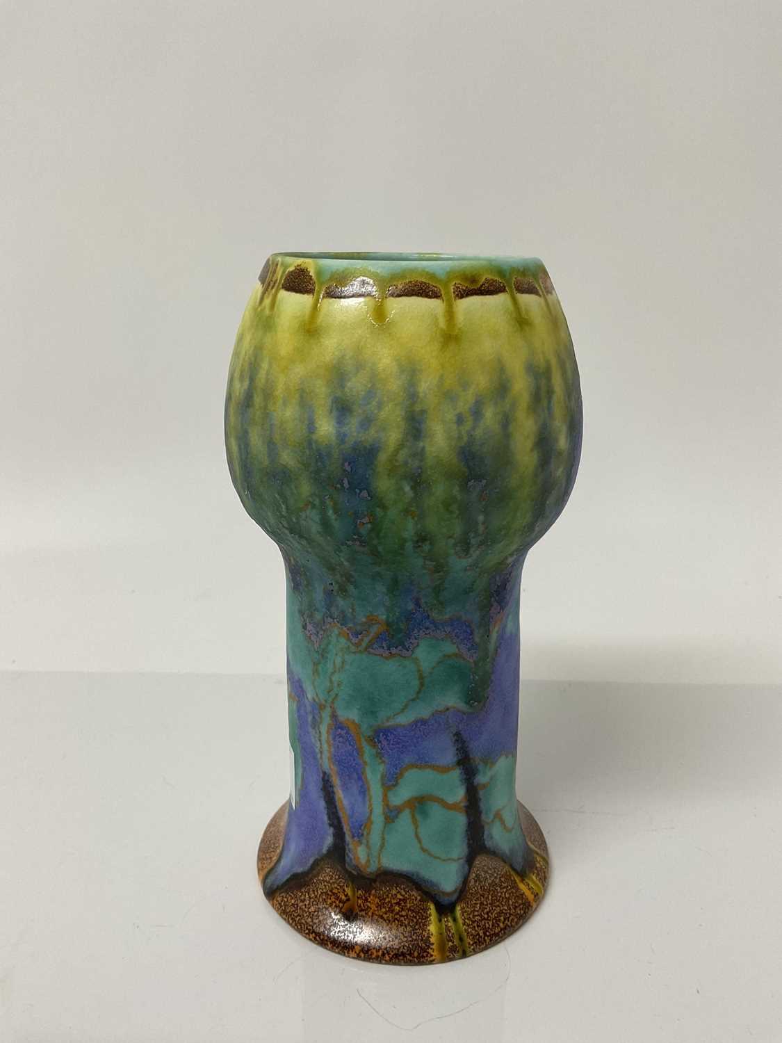 Lot 1116 - Clarice Cliff Bizarre range Inspiration vase with hand painted decoration, 20cm high