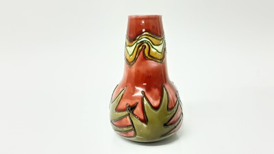 Lot 1126 - Minton red and green glazed Secessionist vase, 12.5cm high