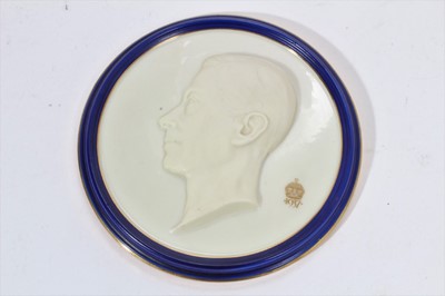 Lot 64 - A rare Royal Worcester King George VI 1937 Coronation plaque, in case