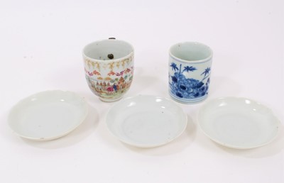 Lot 220 - Three 18th century Chinese blanc de chine miniature saucers, etc
