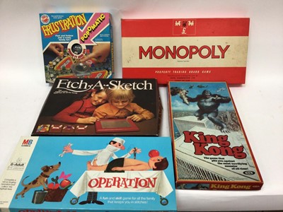 Lot 1878 - Selection of Children's computer and board games including Sinitron Space Invaders, Stylophone, Grand Stand Video Entertainment Center and others. In six boxes.