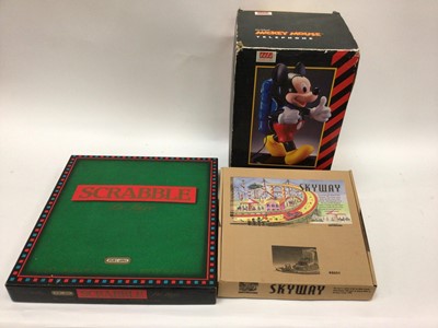 Lot 1878 - Selection of Children's computer and board games including Sinitron Space Invaders, Stylophone, Grand Stand Video Entertainment Center and others. In six boxes.