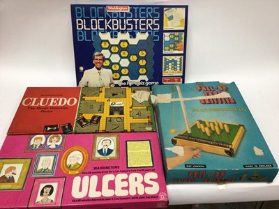 Lot 1878 - Selection of Children's computer and board games including Sinitron Space Invaders, Stylophone, Grand Stand Video Entertainment Center and others. In six boxes.