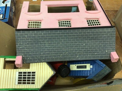 Lot 1935 - Scratch-Built Wooden Model Railway Accessories including Shops, Station etc.
