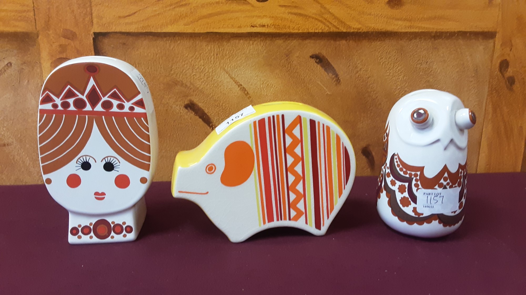 Lot 1157 Three Carlton ware novelty money boxes