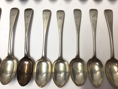 Lot 128 - Set of eleven Victorian Glasgow silver teaspoons and other silver spoons