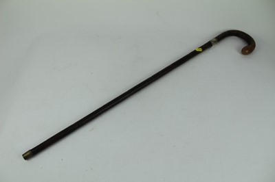 Lot 889 - Late Victorian partridge wood sword stick, with tapered spear pointed blade, 89cm in overall length.