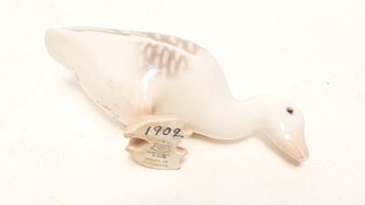 Lot 1187 - Seven Royal Copenhagen animal models - rabbits 518, rabbit 1019, mouse 511, duck 1902, dove 4787, mouse 510 and pig 1400