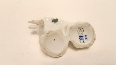 Lot 1187 - Seven Royal Copenhagen animal models - rabbits 518, rabbit 1019, mouse 511, duck 1902, dove 4787, mouse 510 and pig 1400