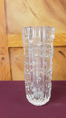 Lot 1190 - Sklo Union, Czech clear pressed glass vase by Frantisek Vizier, 25cm high