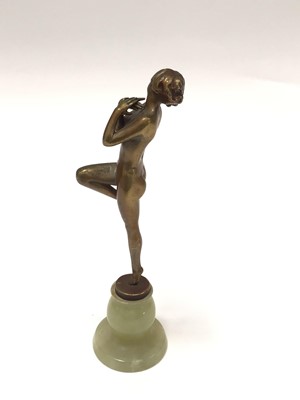 Lot 2527 - Josef Lorenzl Art Deco Bronze figure of a nude woman dancing, on an onyx base, signed 'Lorenzl / Real Bronze / Made in Austria', 20.5cm high