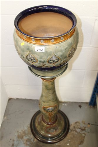 Lot 2104 - Royal Doulton green, brown and blue glazed...