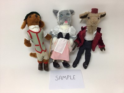 Lot 1941 - Fabric Character Animals in three boxes. Made by a crafter. These are not toys.