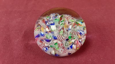 Lot 1089 - 19th century French scrambled glass paperweight , 6.25cm diameter