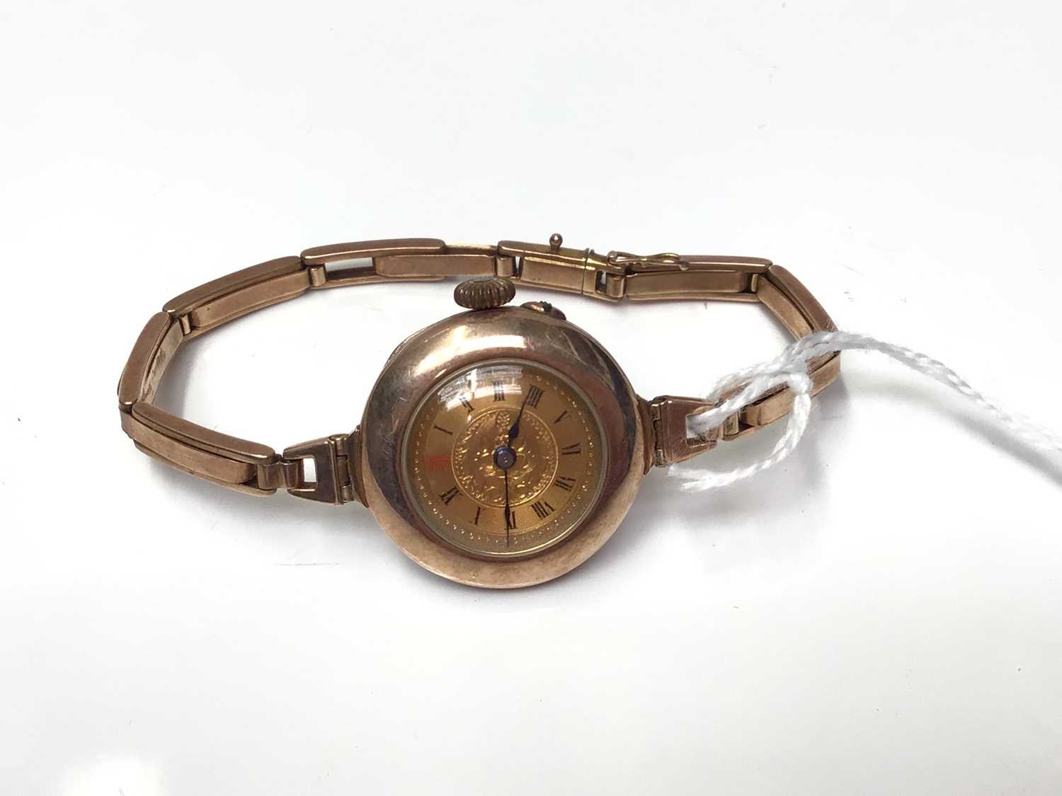 Lot 165 - Vintage 9ct rose gold ladies wristwatch on 9ct rose gold bracelet