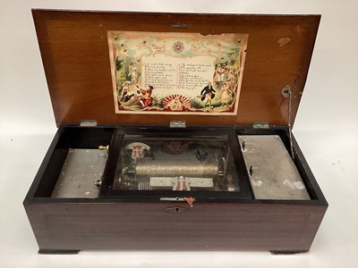 Lot 2567 - 19th century music box, playing 20 tunes