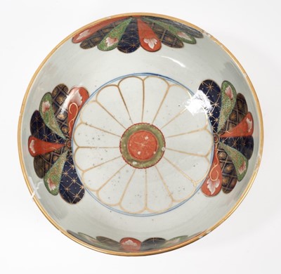 Lot 209 - 18th century Worcester Fan pattern large round bowl, circa 1770