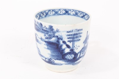 Lot 211 - 18th century Bow blue and white coffee cup, circa 1758