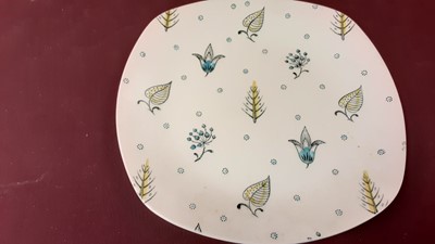 Lot 1211 - Midwinter Stylecraft Zambeze pattern coffee pot and plate, together with another nine Midwinter plates including Tonga, Savanna, Patio, Elstee, Bolero, Flower Mist etc