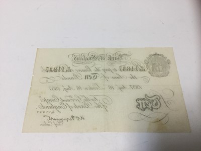 Lot 499 - G.B. - Ten Pound white banknote signature K.O. Peppiatt, London 16th August 1937 (N.B. Minor folds and edge damage to right noted) otherwise GF-AVF (1 banknote)