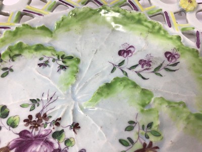 Lot 225 - 18th century Derby plate, with pierced border, circa 1758