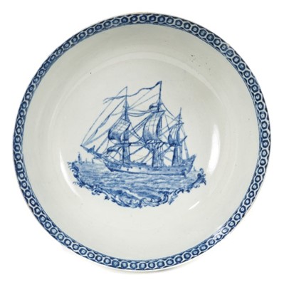 Lot 229 - Rare 18th century Pennington Liverpool shipping bowl, circa 1780-85