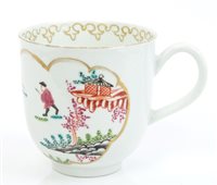 Lot 177 - Mid-18th century Worcester polychrome coffee...