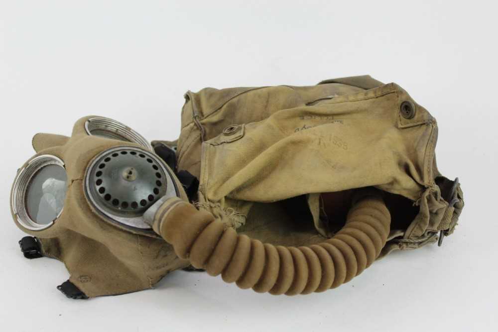 Lot 786 - Second World War gask mask in satchel bag, named to Chester City Police Officer Fred Lloyd.