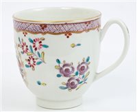 Lot 180 - 18th century Worcester polychrome coffee cup...