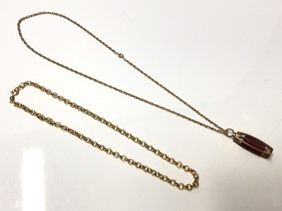 Lot 184 - 9ct gold belcher chain and 9ct gold pendant on chain