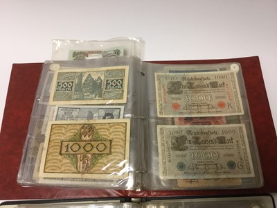 Lot 503 - World - Mixed banknotes to include issues from China, Germany, Japan, Russia and others, in two folders (122 banknotes)