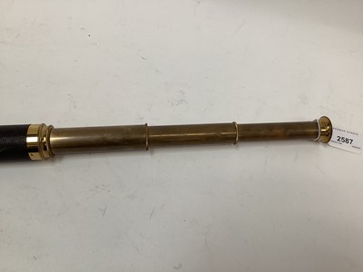 Lot 2686 - Aitchison of London brass three-drawer telescope with leather cover