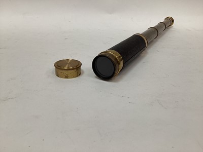 Lot 2686 - Aitchison of London brass three-drawer telescope with leather cover