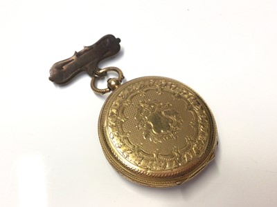 Lot 194 - 18ct gold cased pocket watch