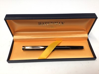Lot 195 - Hugo Boss wristwatch in box, silver and other cufflinks, Parker and Waterman pens