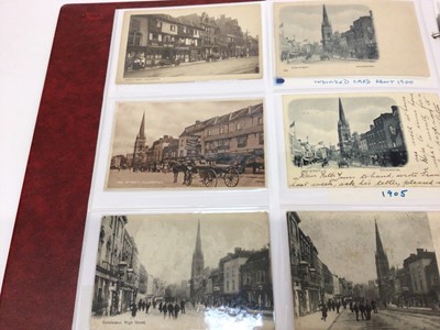 Lot 1456 - Postcards Colchester animated street scenes with shop fronts, trams, people, early cards, hotels and other cards.(248)