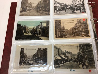 Lot 1456 - Postcards Colchester animated street scenes with shop fronts, trams, people, early cards, hotels and other cards.(248)